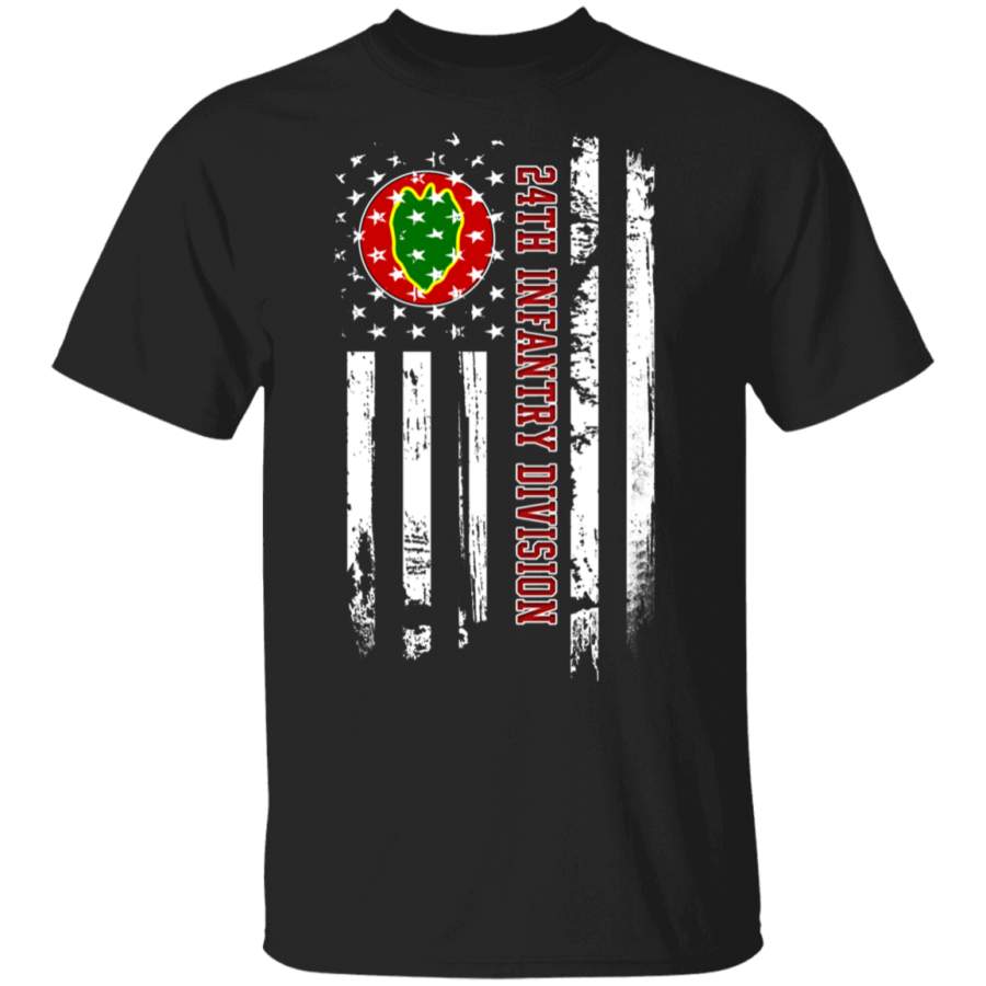 24th Infantry Division Veteran American Flag Father’s Day Veteran’s Day Tshirt