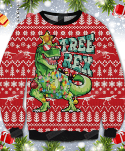 Tree Rex T-Rex Dinosaur  All Over Print Christmas Ugly Sweater