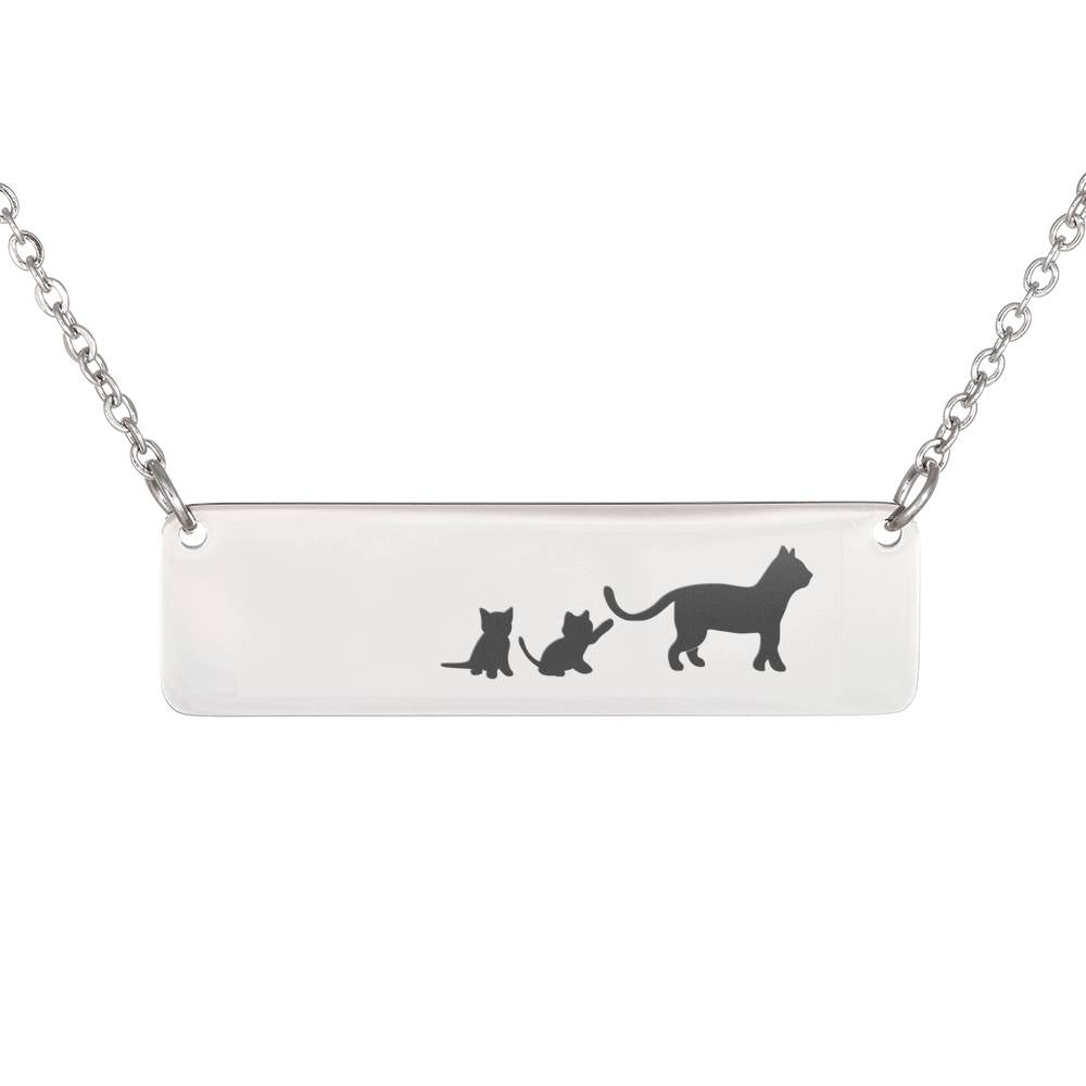 Personalized Mother Cat + 2 Kittens Necklace