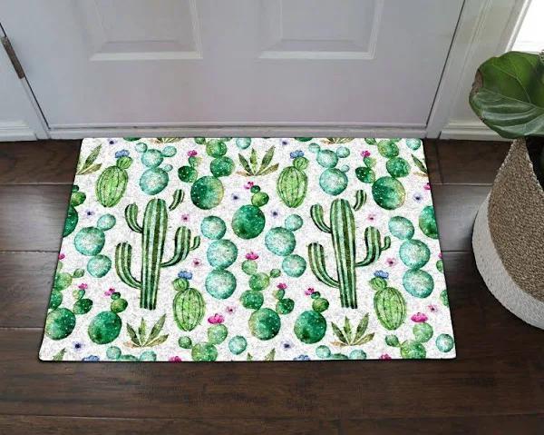 Cactus Flower Doormat Indoor And Outdoor Mat Entrance Rug Sweet Home Decor Closing Gift Gift For Friend Family Birthday Floral Plant Lovers Gift Idea