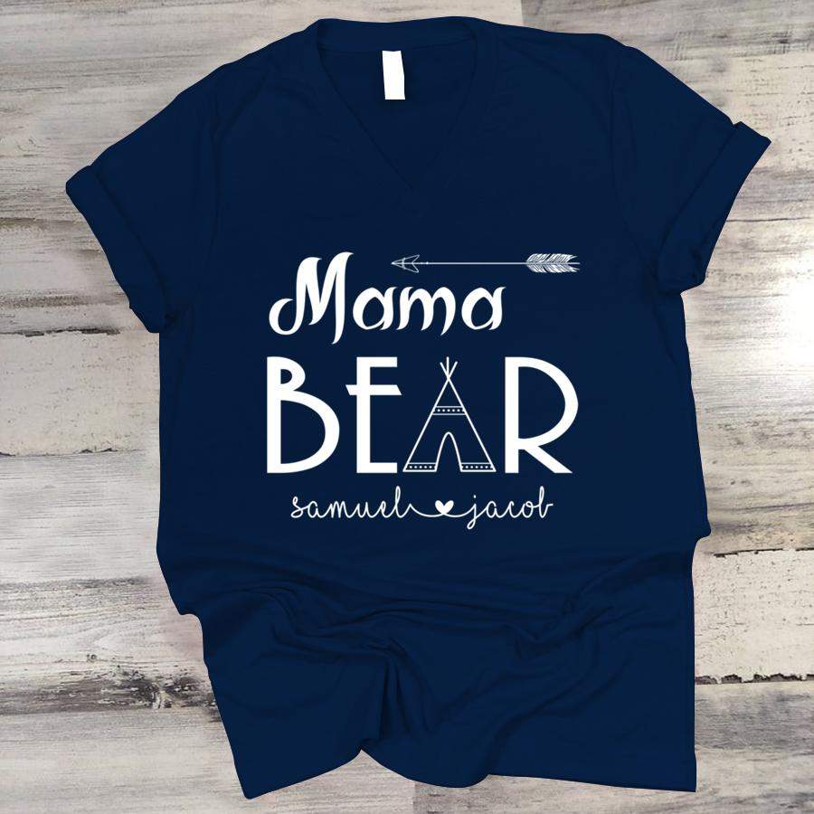 PERSONALIZED MAMA BEAR KIDS NAMES SHIRT