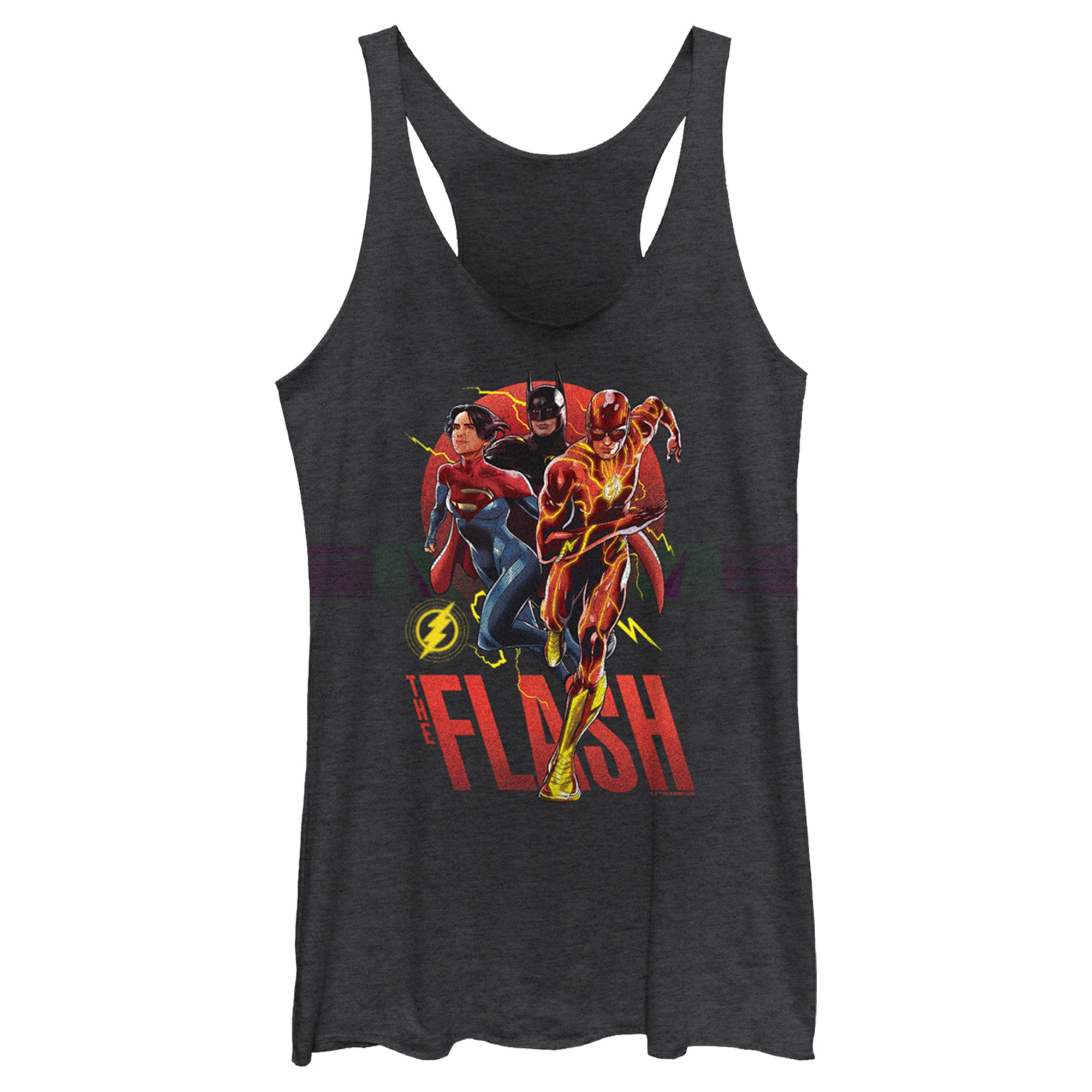 Women’S The Flash Distressed Superheroes Team Racerback Tank Top