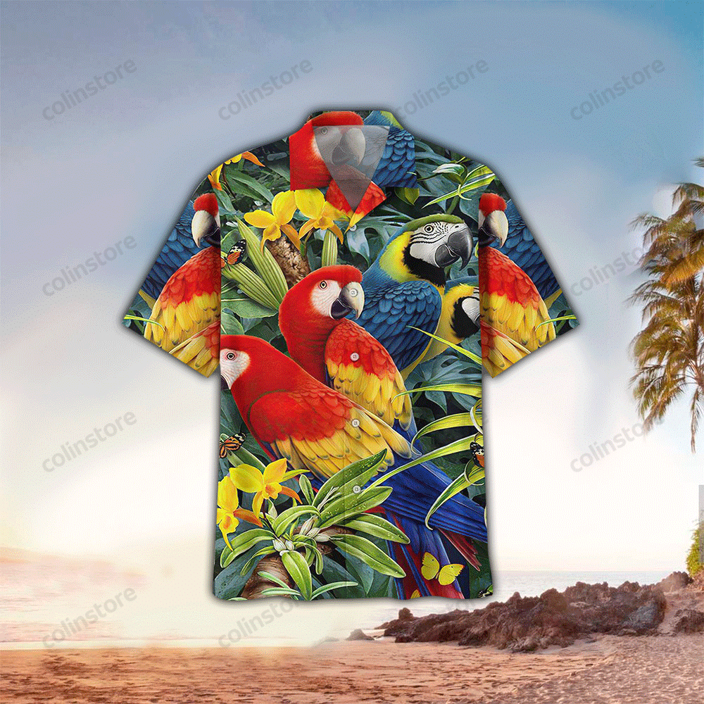 Parrot Hawaii Shirt Aloha Ha1809