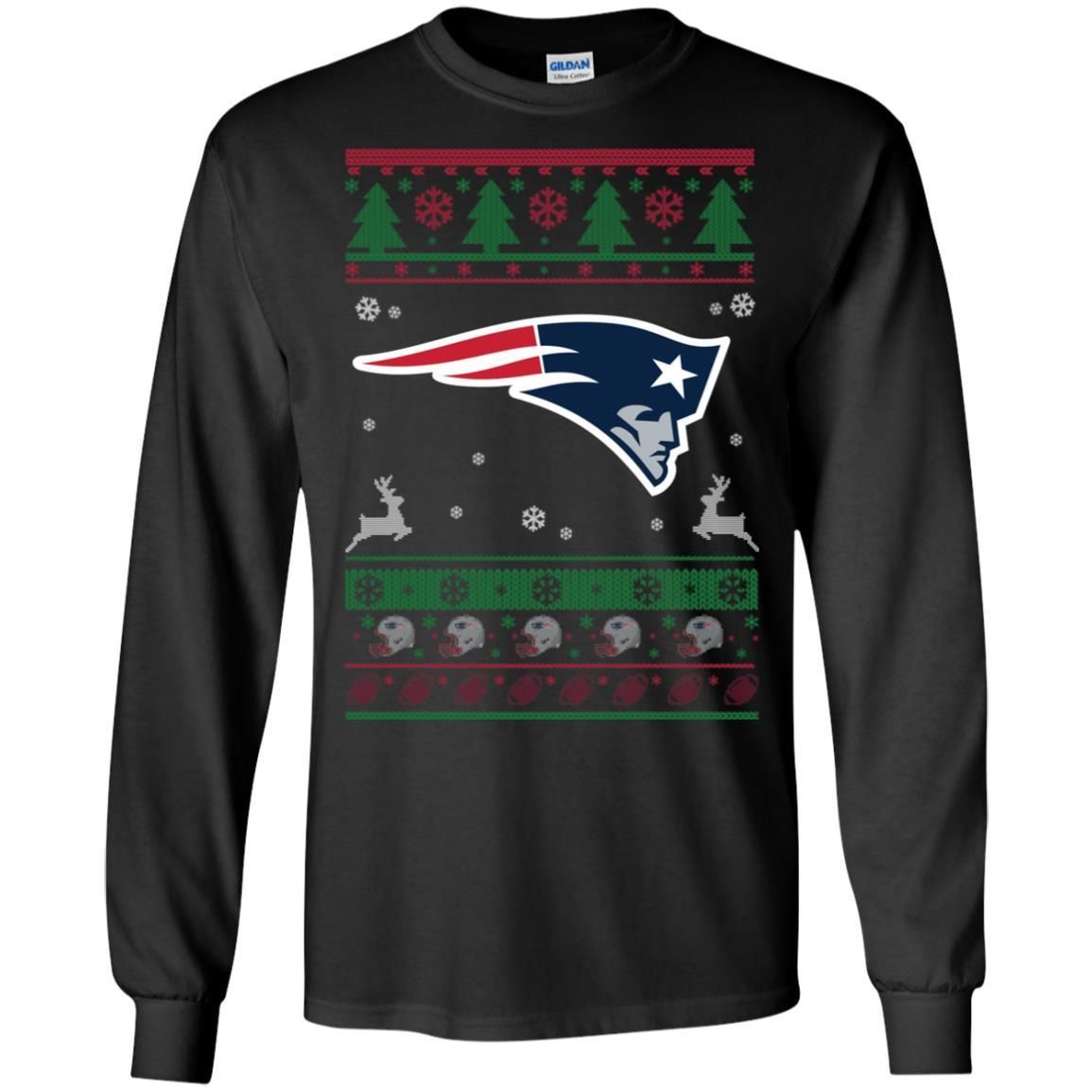 New England Patriots Logo Football Teams Ugly Christmas Sweater Men Long SLeeve Shirt