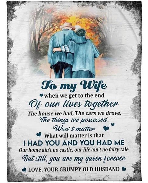 To My Wife I Had You And You Had Me Fleece Blanket Gift For Wife From Husband Home Decor Bedding Couch Sofa Soft And Comfy Cozy