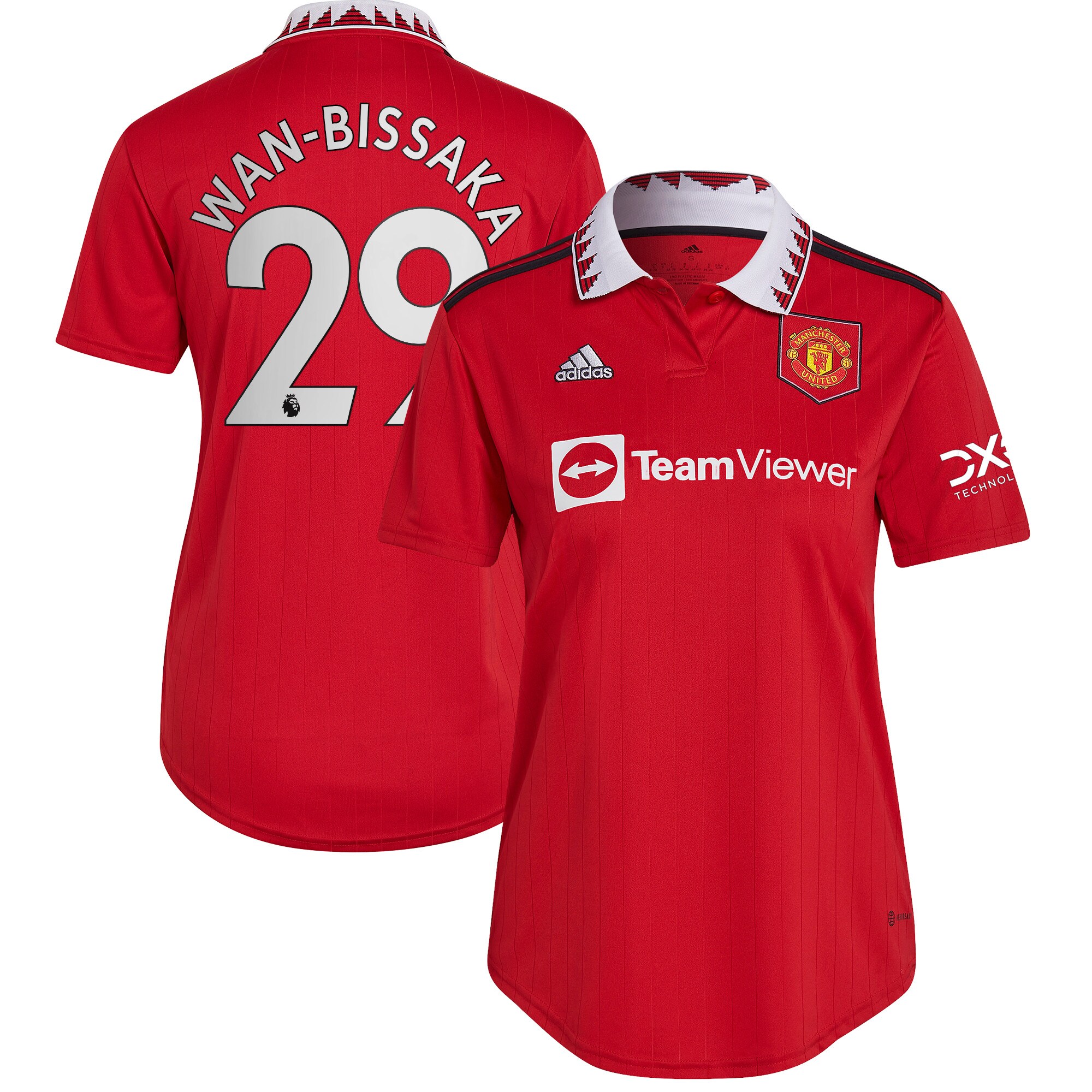 Aaron Wan-Bissaka Manchester United Women's 2022/23 Home Replica Player Jersey – Red