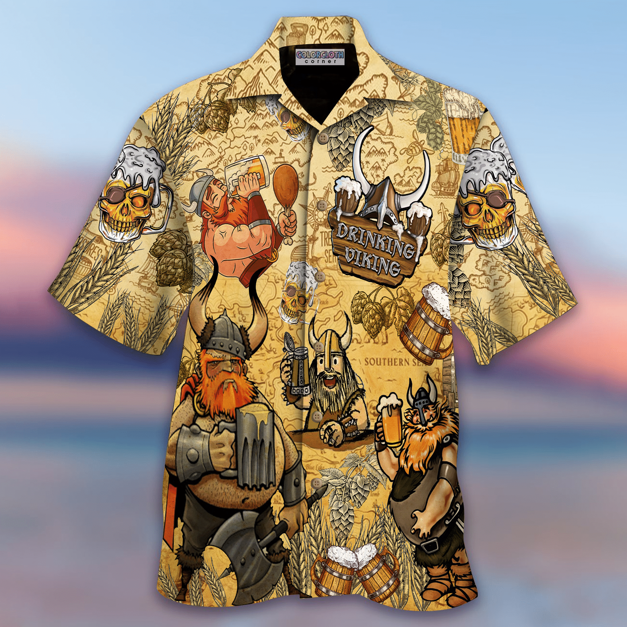 Drinking Beer With Viking Hawaiian Shirt Ha64805