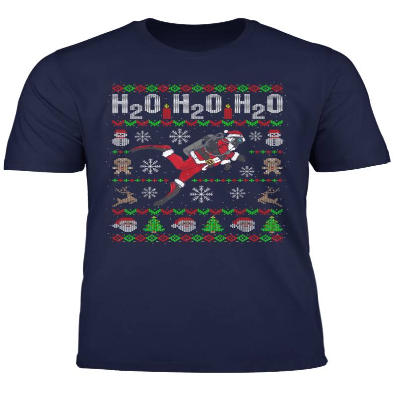 Ugly Christmas Tauchen H2O H2O H2O Wortspiel Geschenk T Shirt