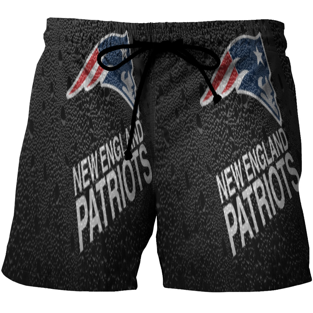 New England Patriots Raindrop 3D All Over Print Summer Beach Hawaiian Short