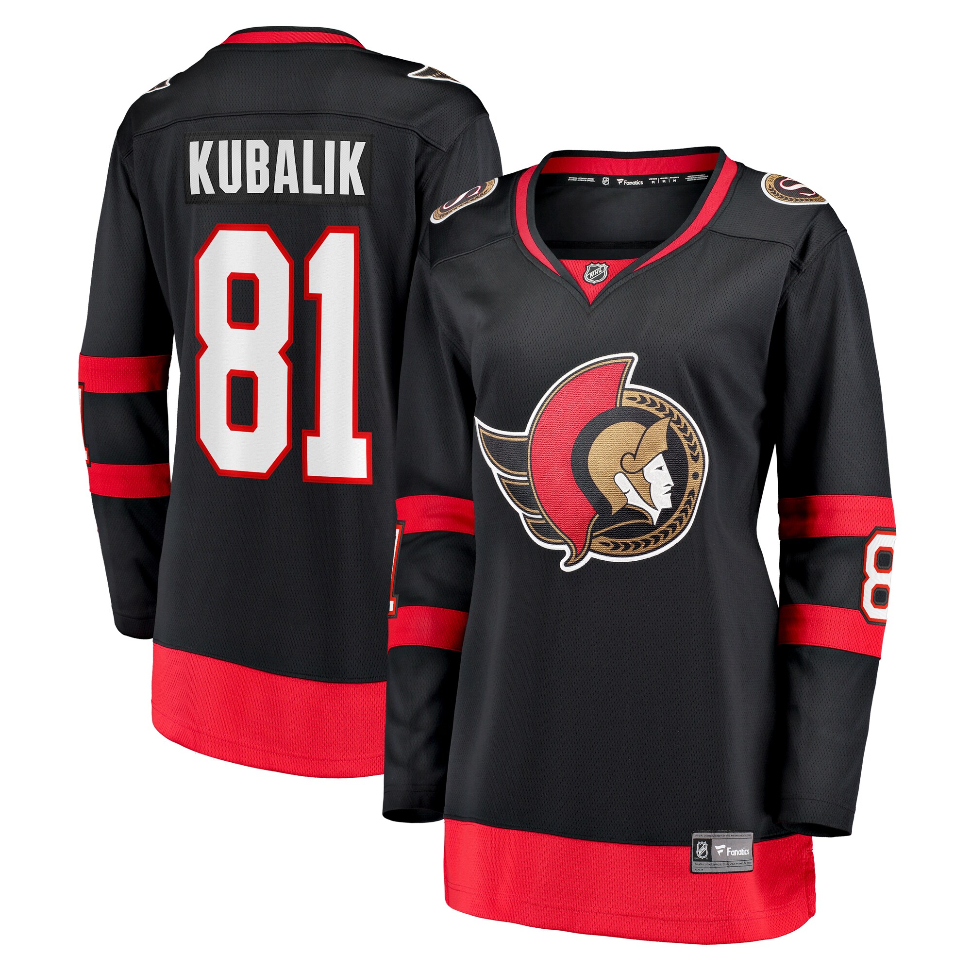 Women's Ottawa Senators Dominik Kubalik Black Home Breakaway Player Jersey