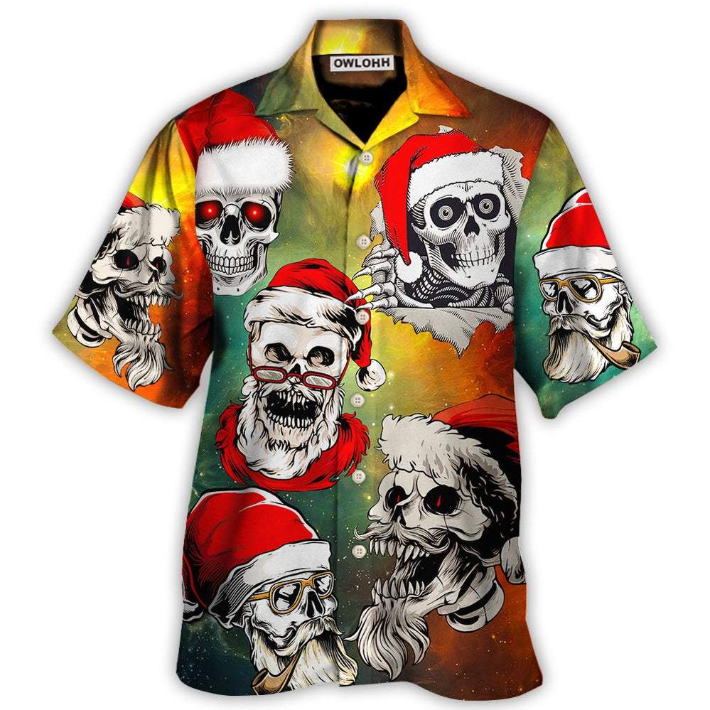 Christmas Bad Santa Skull Love Xmas Galaxy – Hawaiian Shirt  – Owl Ohh