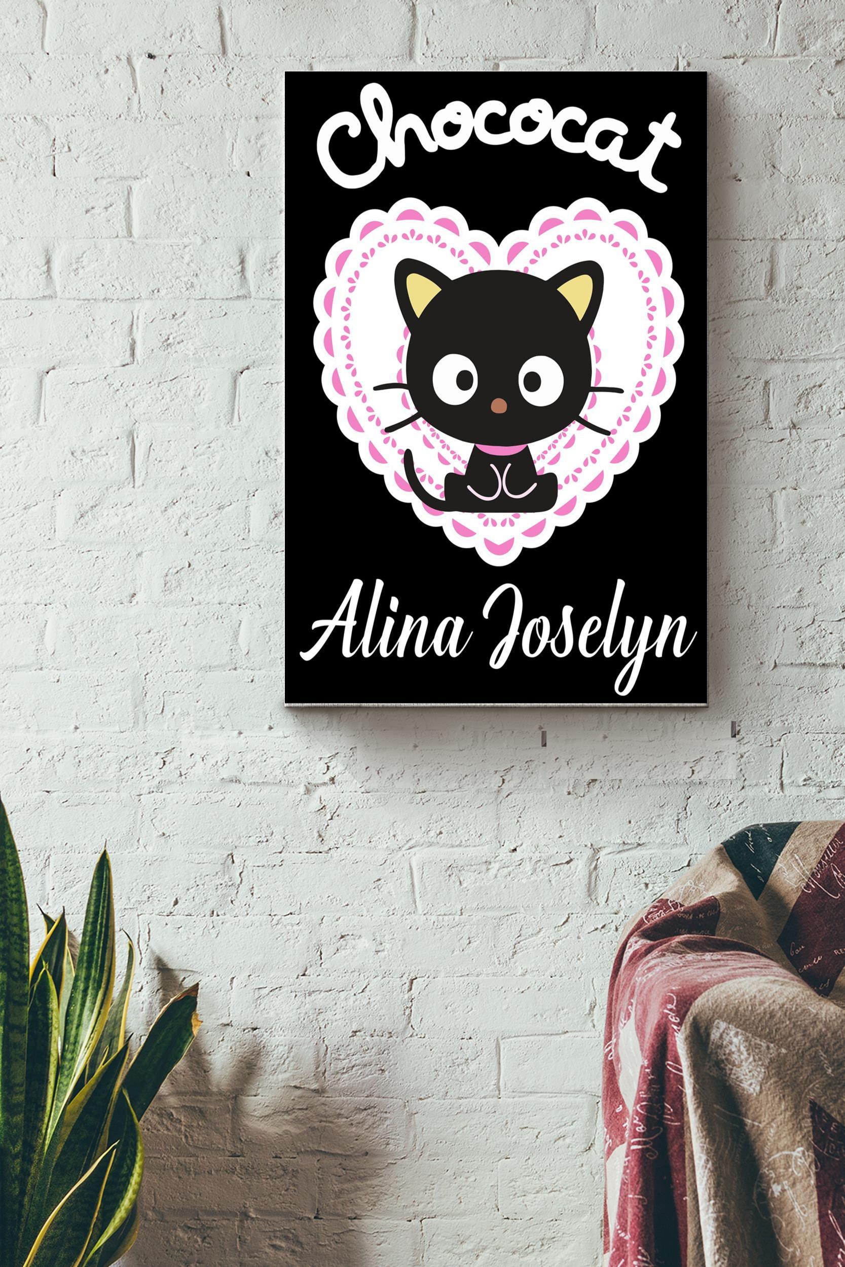 Chococat Poster – Animal Wall Art – Gift For Black Cat Fan, Puppy Lover, Cat Foster Wrapped Canvas