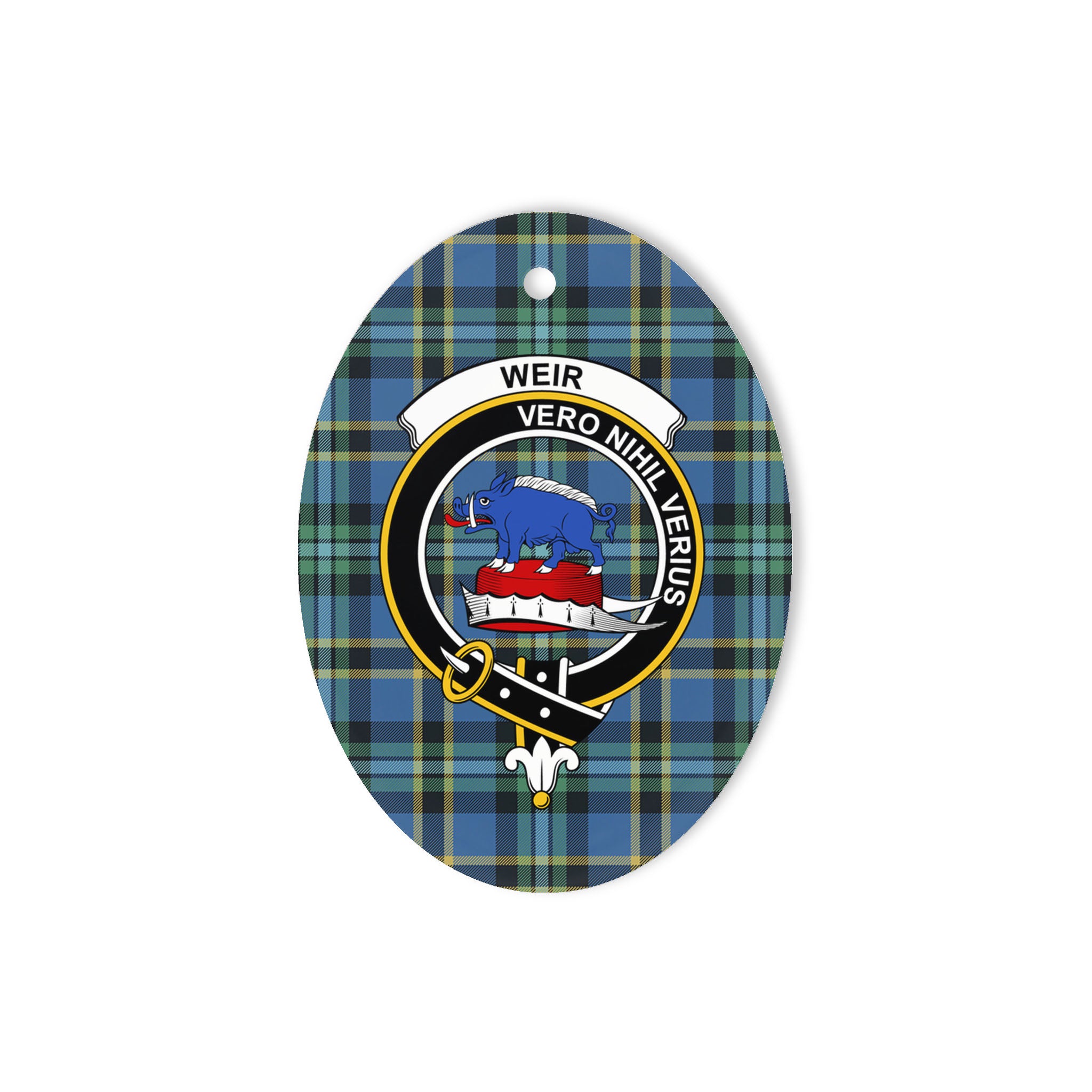 Weir Scottish Clan Plaid Ornament Gift. Christmas Tree Ornament Weir Clan Tartan Ornament Great Christmas Ornaments Gift Oval Ornament