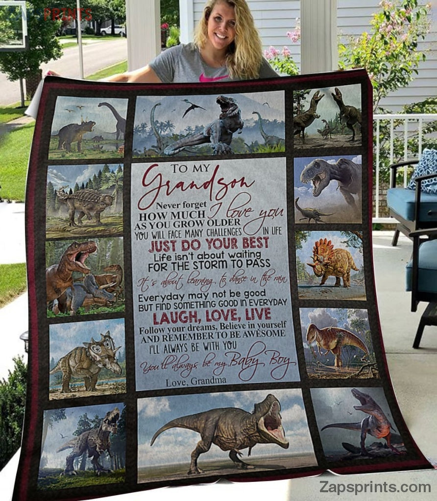 Gift For Grandson – To My Grandson – Dinosaur – The Best Of You – Blanket