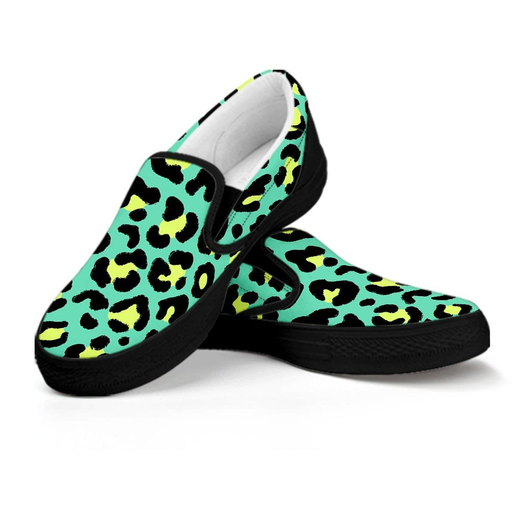 Green Leopard Men’S Slip On Sneakers