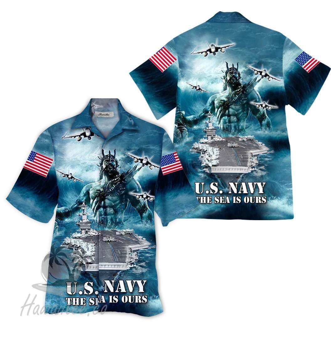 Us Navy Blue High Quality Unisex Hawaii Shirt For Men And Women Ha76800