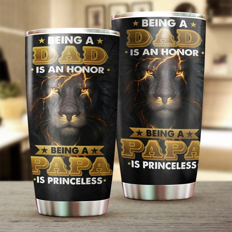 Happy Father’S Day Being Papa Is Priceless Tumbler-Birthday Christmas Gift Father’S Day Gift For Dad From Son Daughter