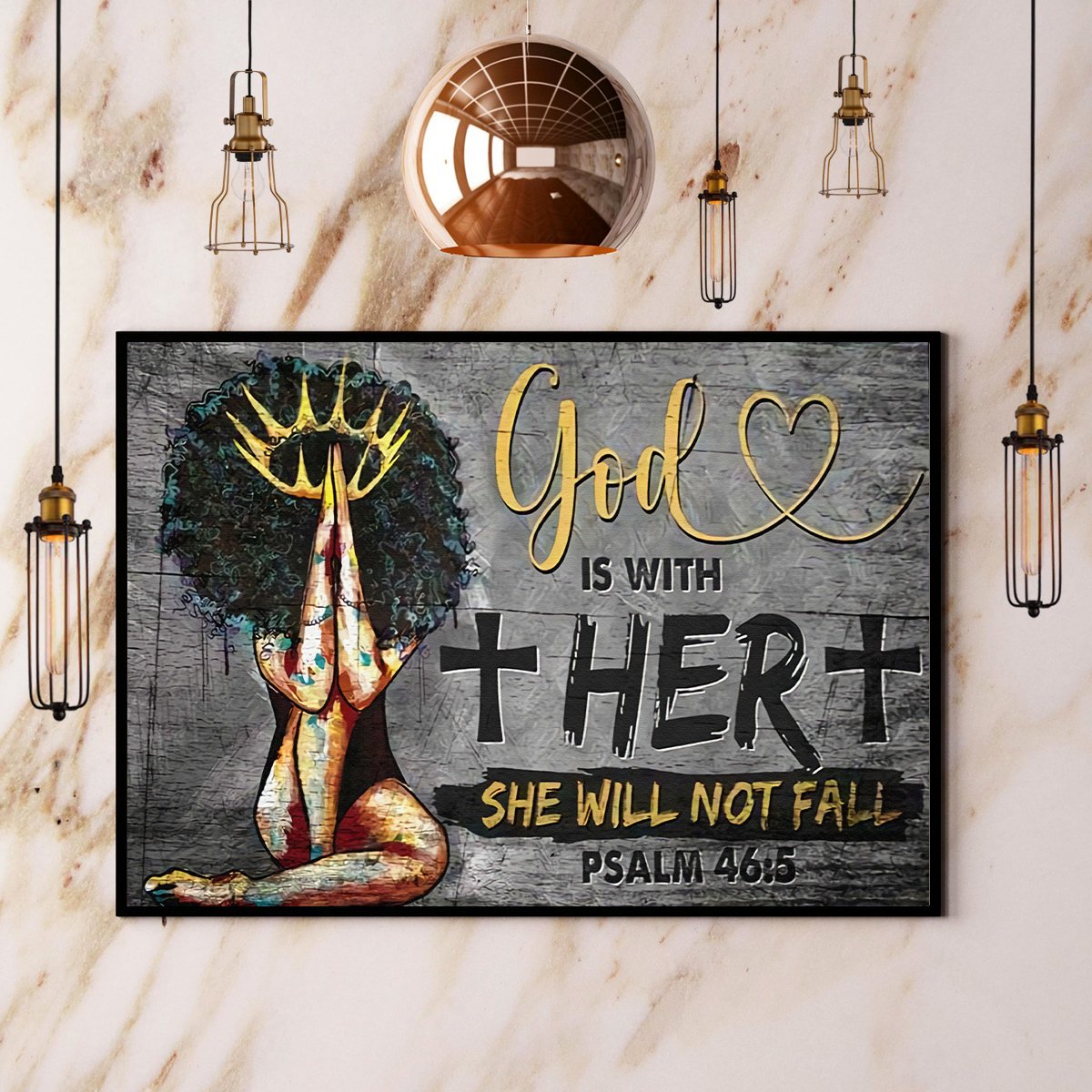 Black Queen God Is With Her She Will Not Fall Paper Poster No Frame