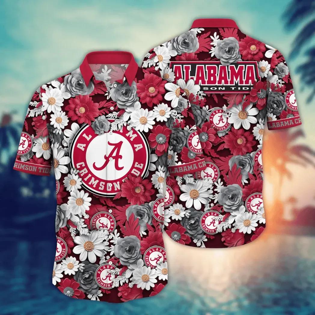 Alabama Crimson Tide Ncaa Flower Aloha Hawaiian Shirt 7, Ncaa Hawaiian Shirt