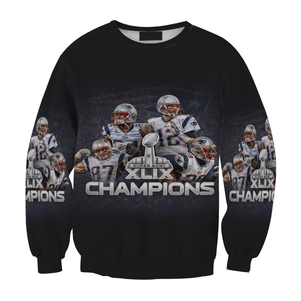 New England Patriots Super Bowl Champions Players Gift For Fan 3D Full Printing Sweatshirt.