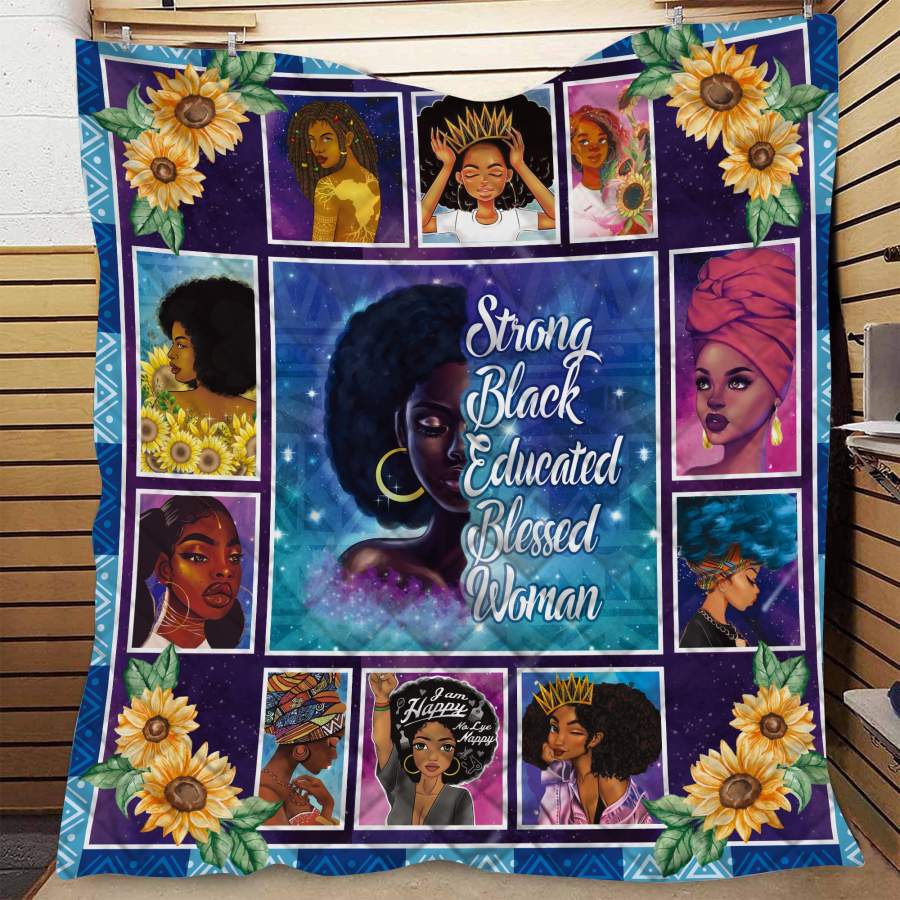 Strong Black Educated Blessed Woman Quilt