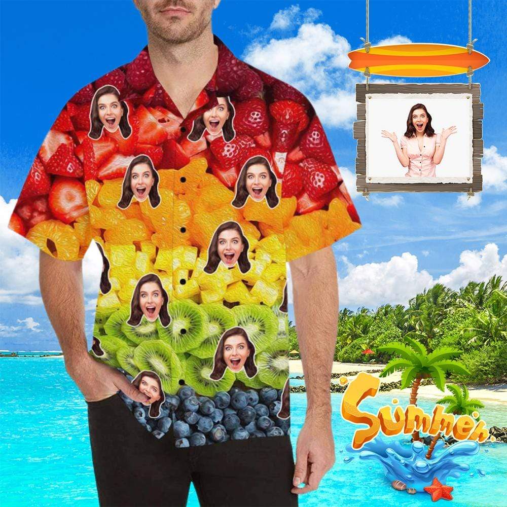 Custom Face Vitamin Fruits All Over Print Hawaii Shirt Ha14600