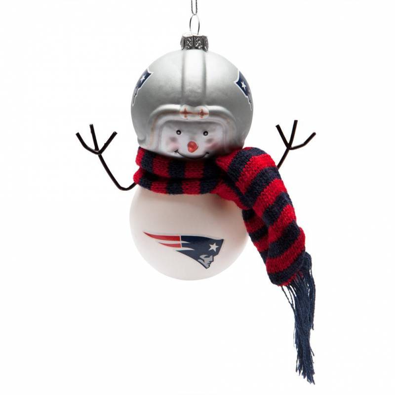 New England Patriots – Blown Glass Snowman Ornament