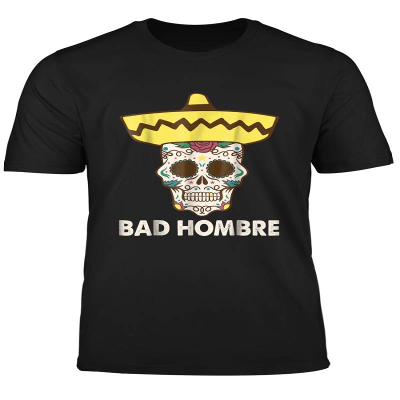 Bad Hombre Sugar Skull With Mexican Hat Shirt