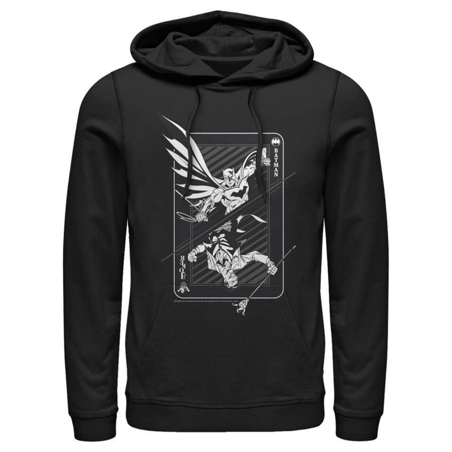 Batman Men’s Hero vs Villain Playing Card  Lightweight Hoodie