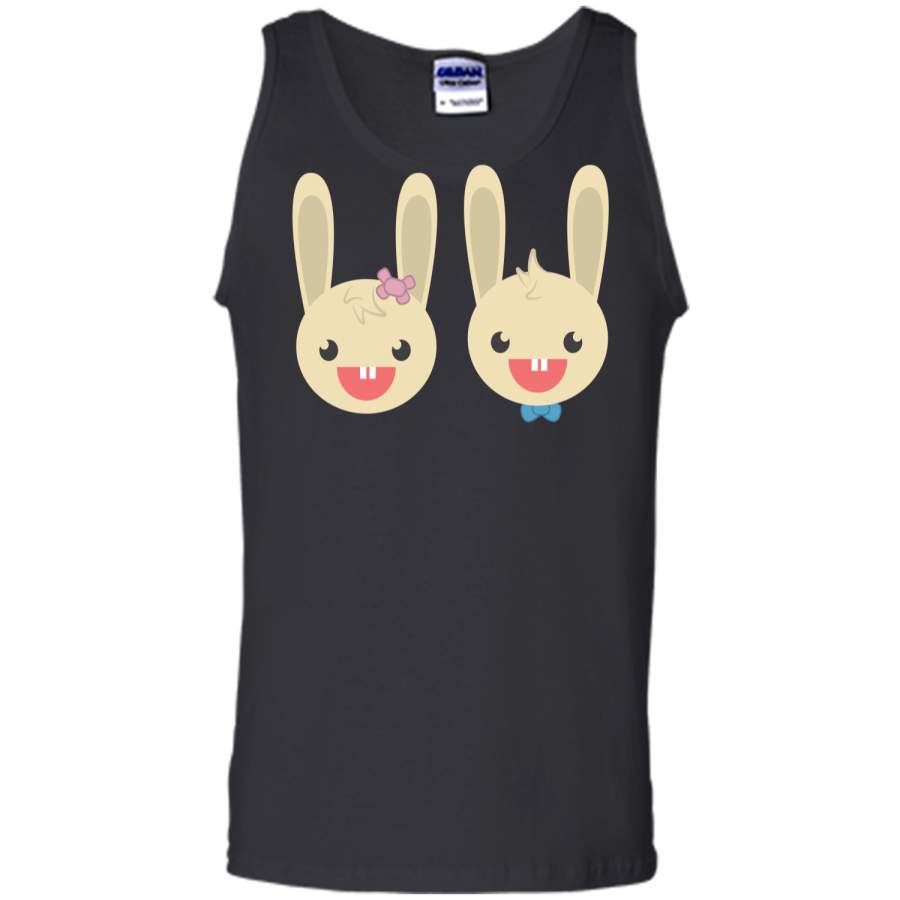 Cute Rabbit Bunny Couple Valentines Day Easter Shirt Tank Top