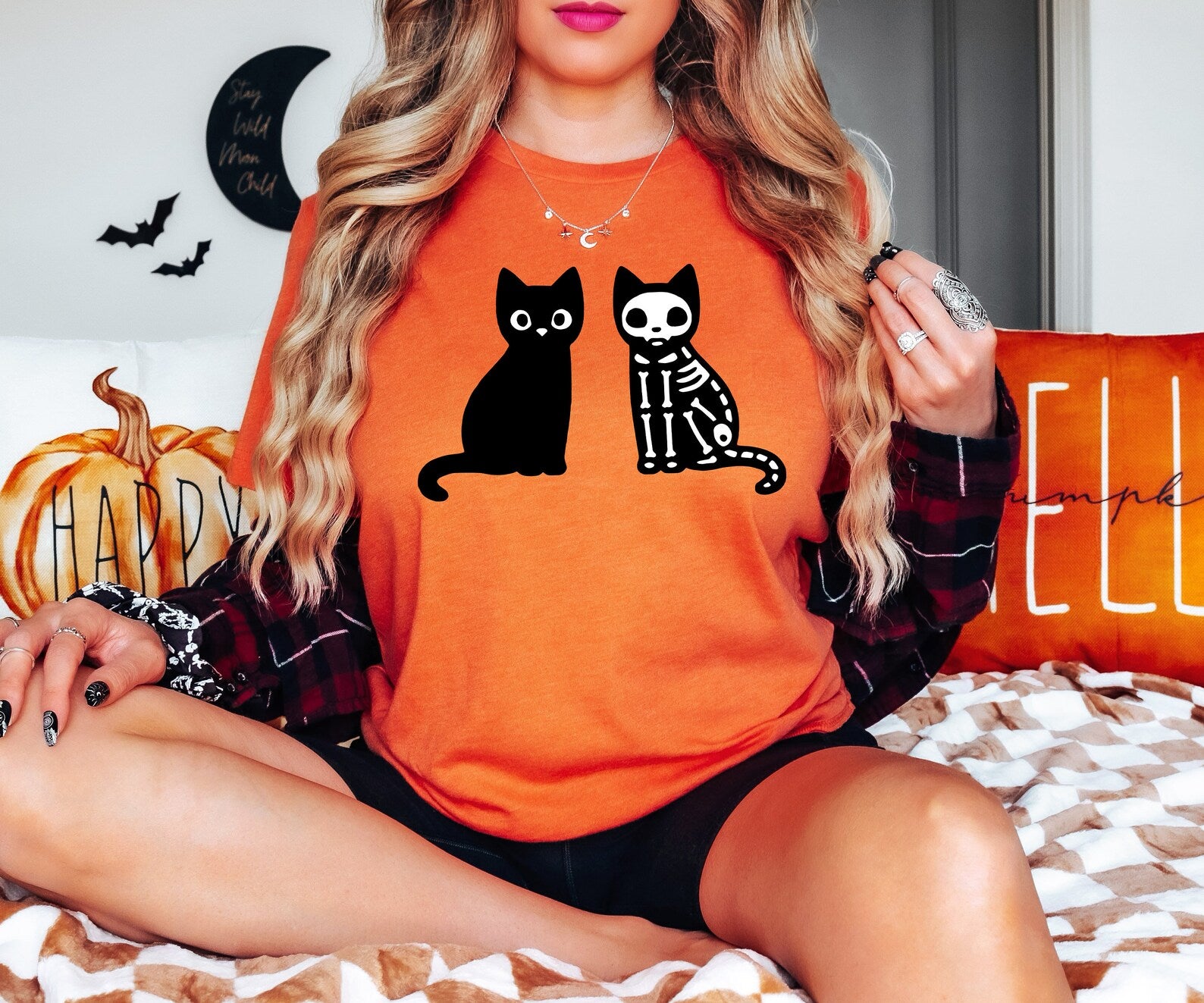 Black Cat Halloween 2D Crewneck Sweatshirt All Over Print Sweatshirt For Women Sweatshirt For Men Sws1030