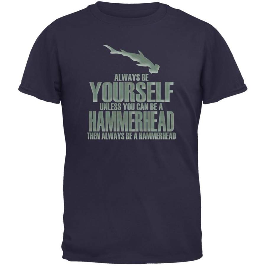 Always Be Yourself Hammerhead Shark Navy Youth T-Shirt