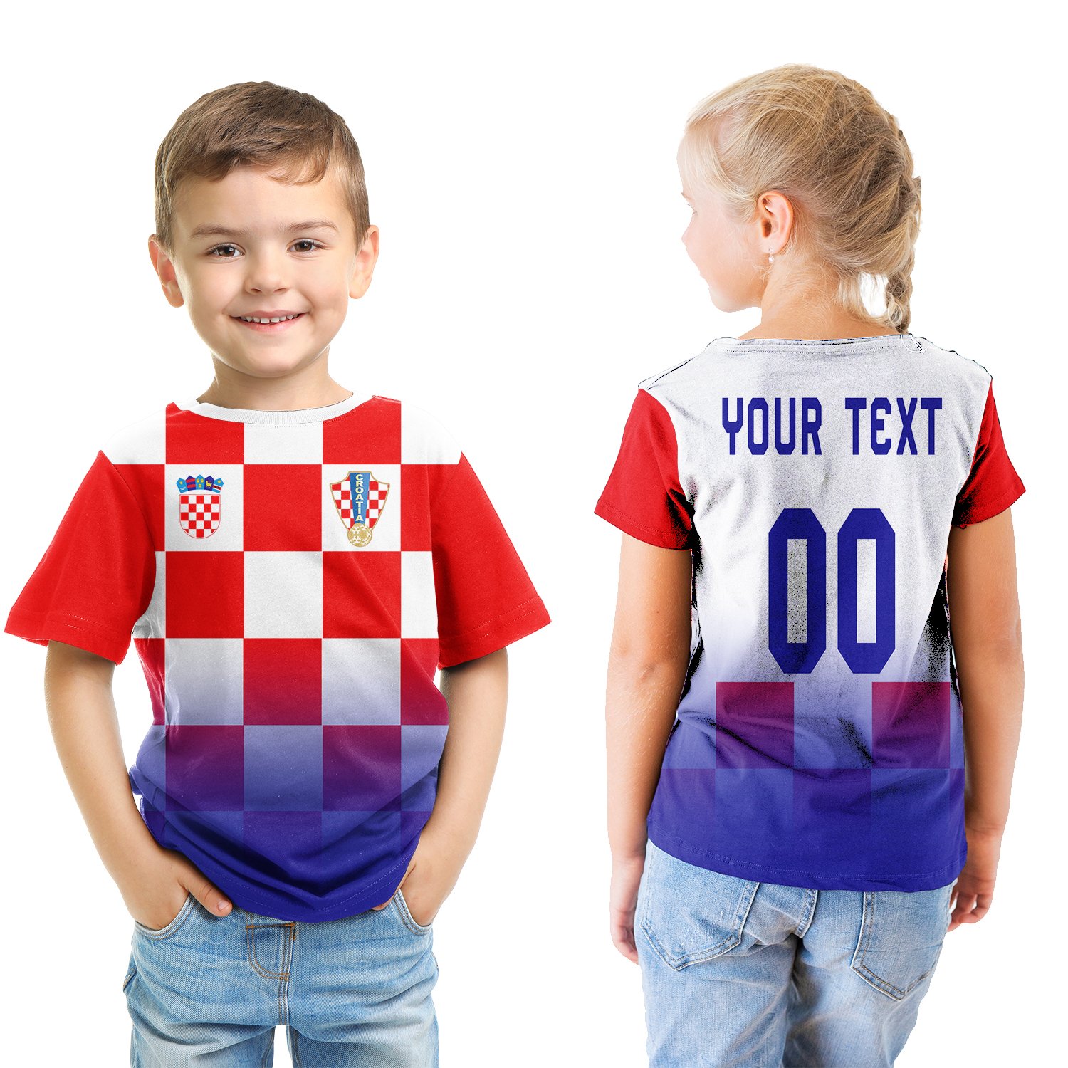 (Custom) Croatia Euro T-shirt Kid Soccer A27