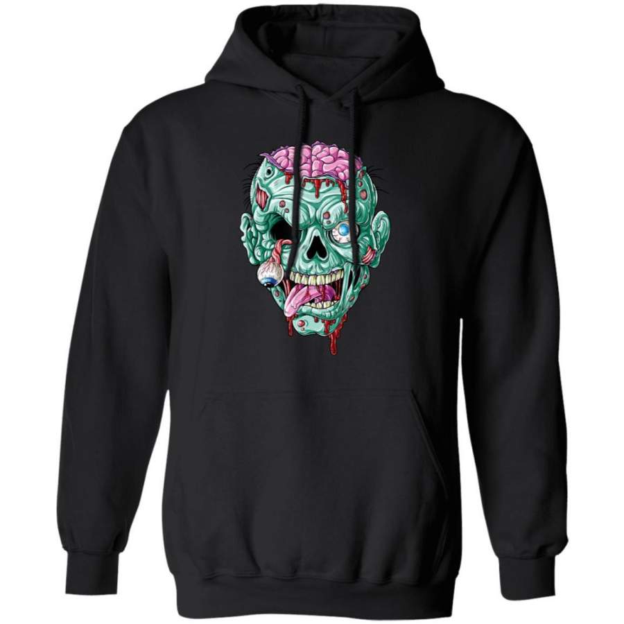 Zombie Face Brain Funny Halloween Gifts Men Women Zombies Hoodie