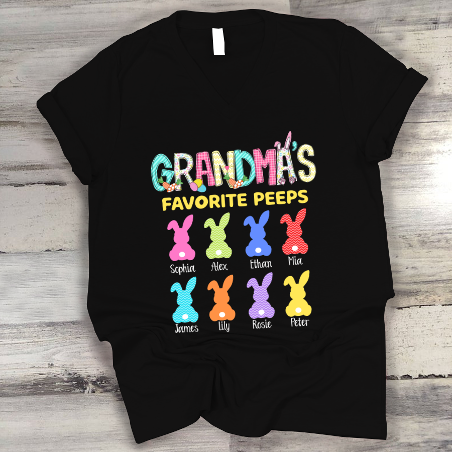 Grandma’S Favorite Peeps Easter V-Neck