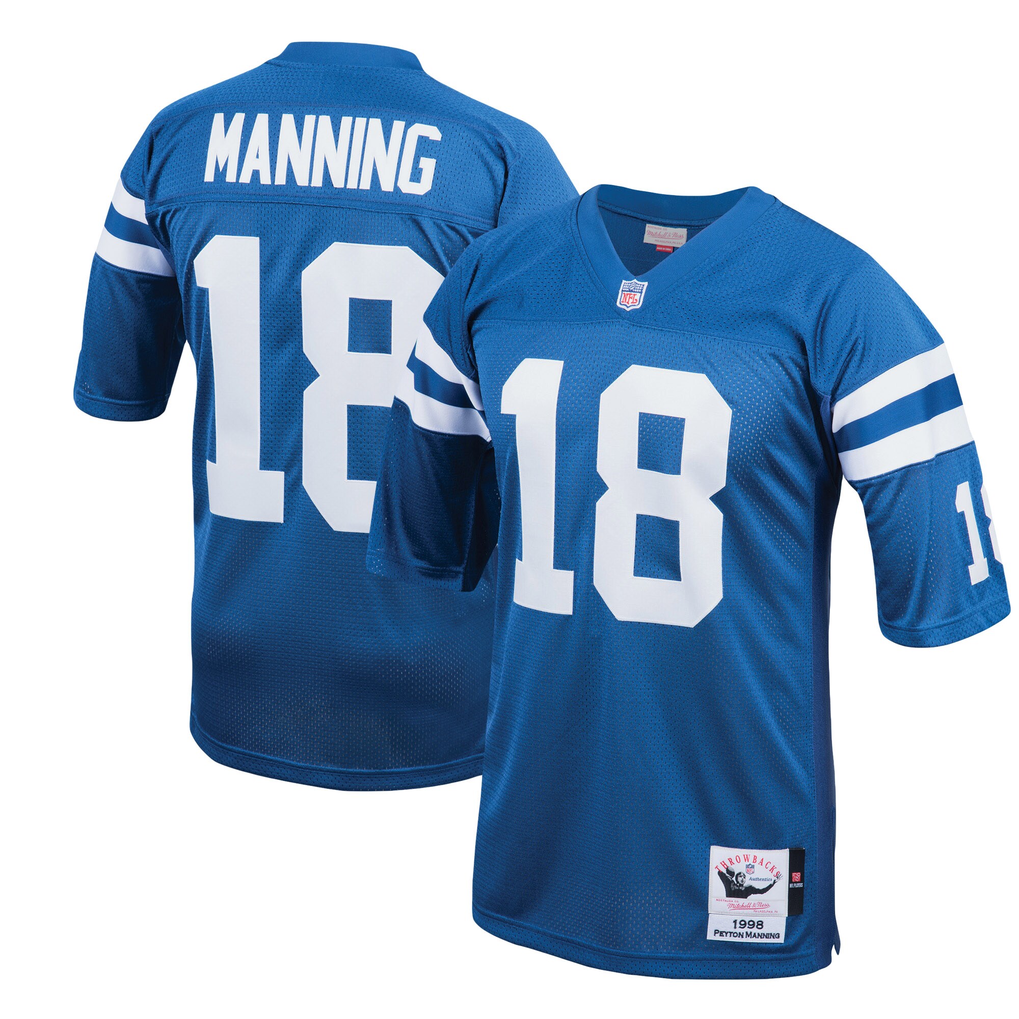 Peyton Manning Indianapolis Colts 1998 Mitchell & Ness Authentic Throwback Retired Player Jersey – Royal