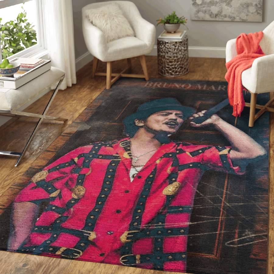 Bruno Mars Songs American Singer Art Area Rug