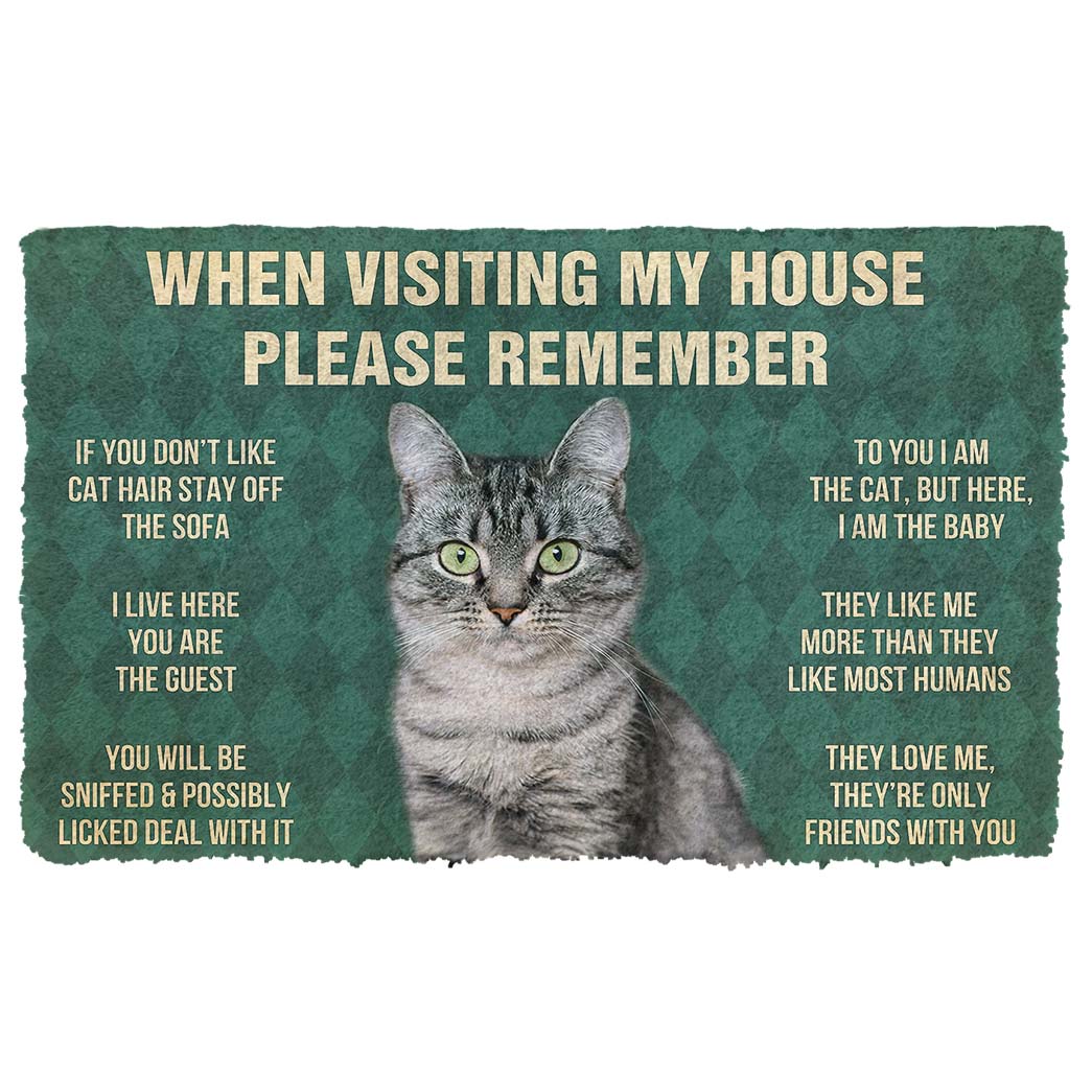 Gearhumans  Gearhuman 3D Please Remember American Shorthair Cat House Rules Custom Doormat