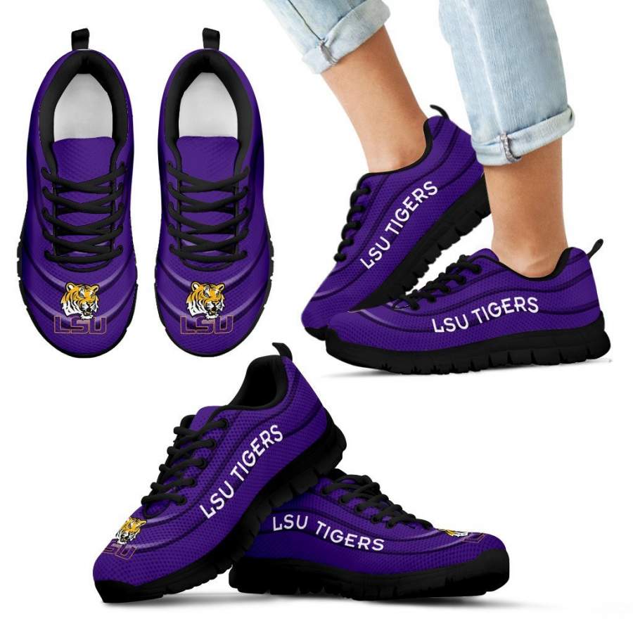 Wave Red Floating Pattern LSU Tigers Sneakers