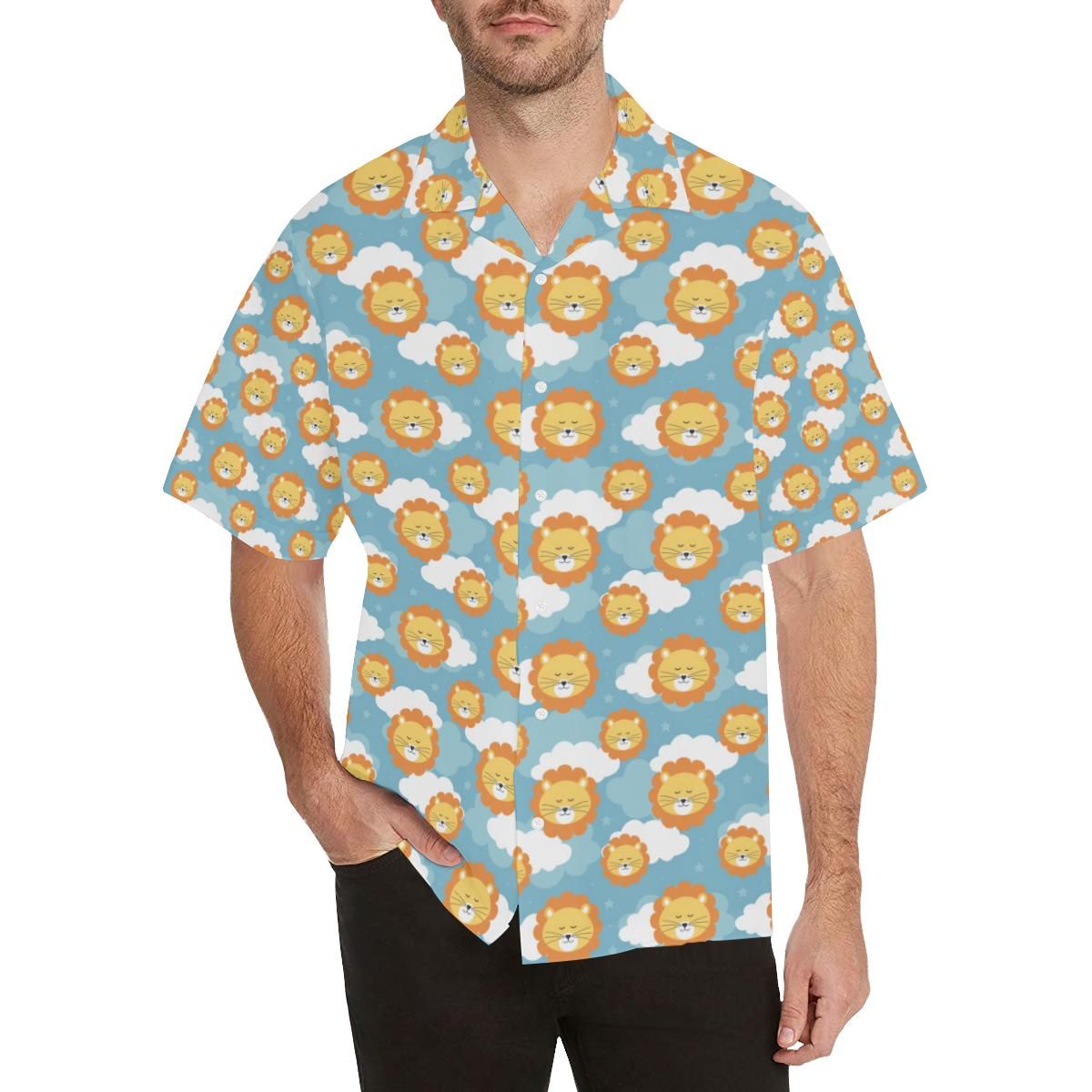 Lion Pattern Print Design 05 All Over Hawaii Shirt Ha2678