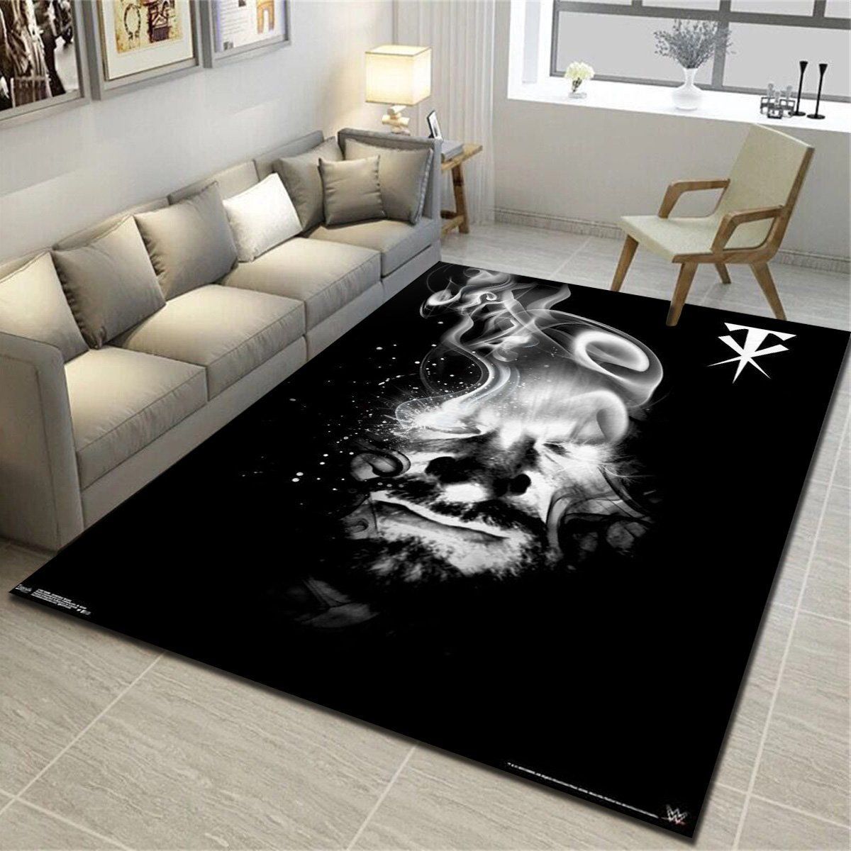 Wwe Undertaker Smoke Area Rugs, Living Room Carpet