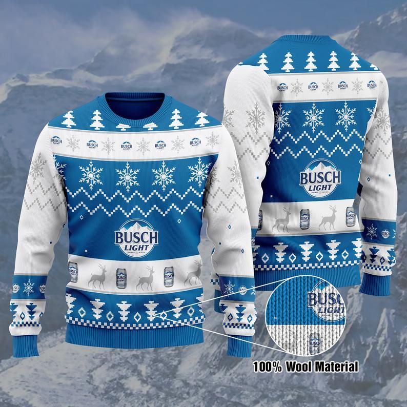 Busch Light Beer  Ugly Christmas Sweater, All Over Print Sweatshirt