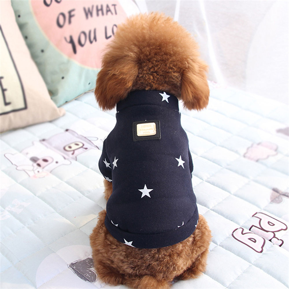 Star Print Pet Cotton Sweatshirt Sweater for Small Dogs Cats Boy Girl Crew Neck Soft Warm Winter Dog Coat Jacket Puppy Clothes alx