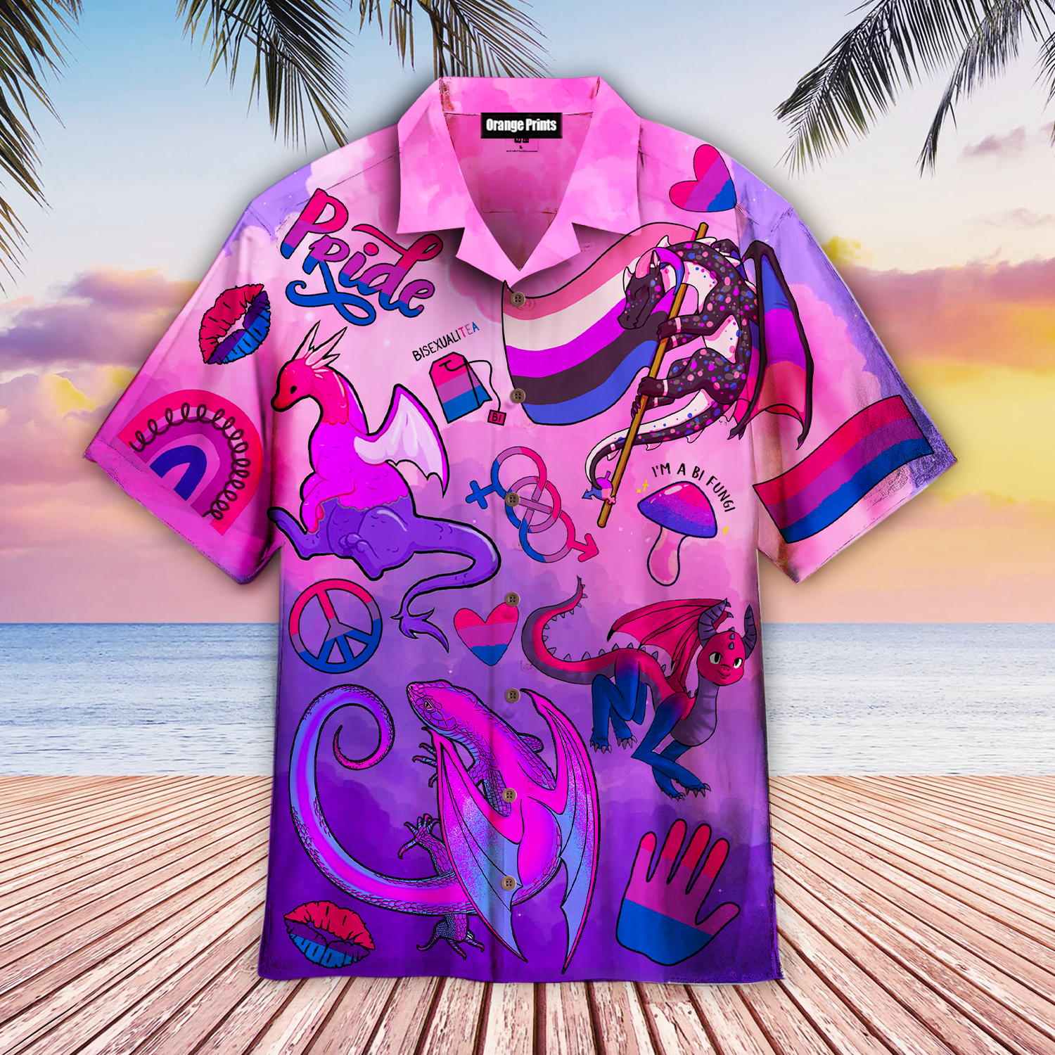 Bisexual Purple Dragon Hawaii Shirt For Men Women Ha31737