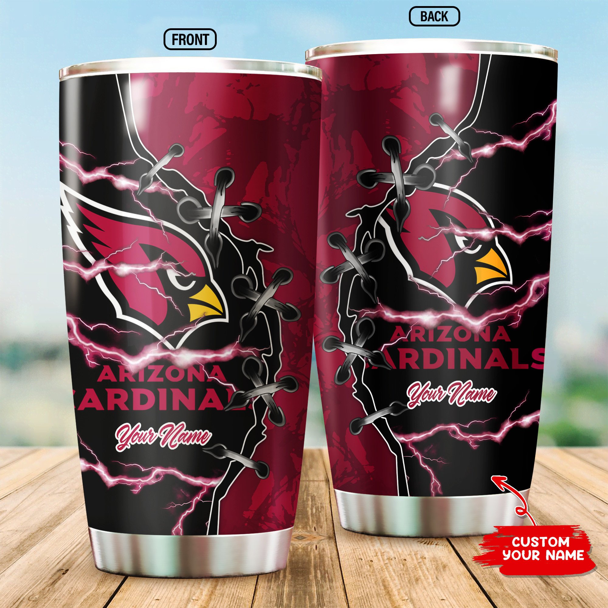 Arizona Cardinals Custom Name Tumbler Bg207