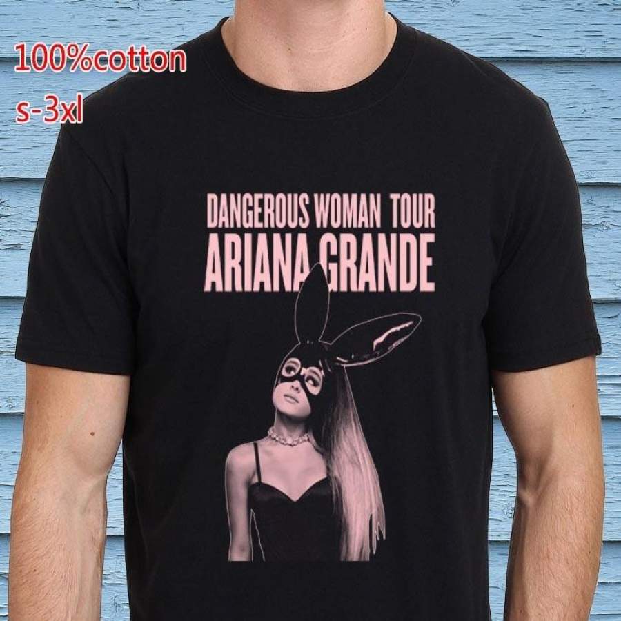 Ariana Grande Dangerous Woman Tour 2017 Men’s Black T-Shirt