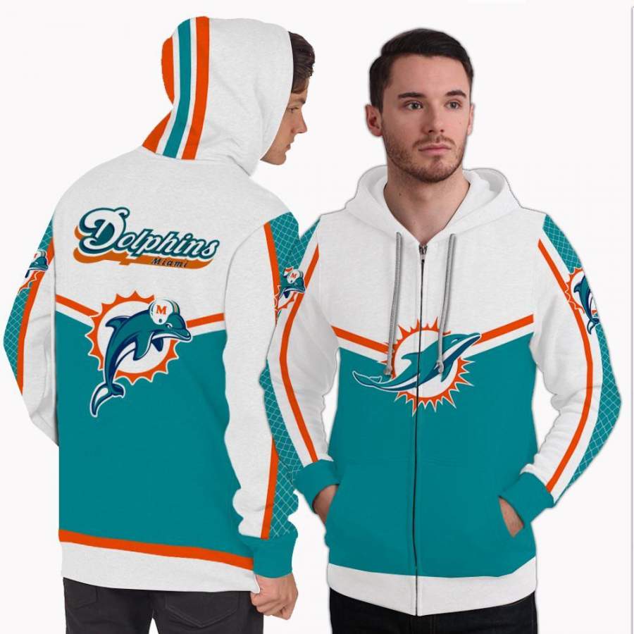 Colorful Gorgeous Fitting Miami Dolphins Zip Hoodie