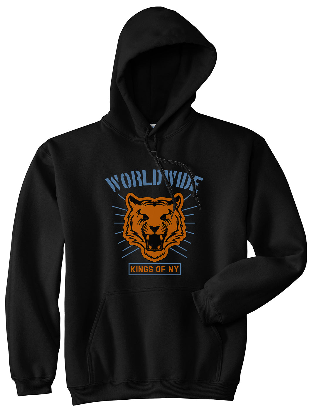 Worldwide Tiger Face Mens Pullover Hoodie