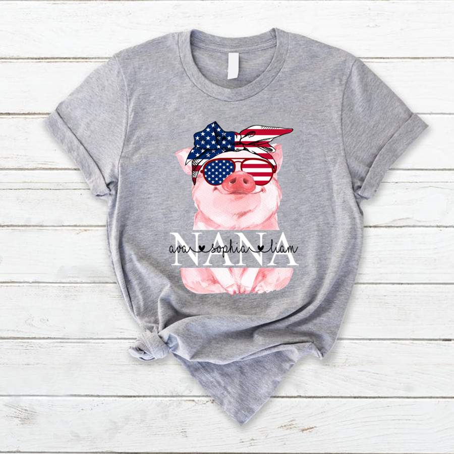 Personalized Grandma Pig Independence Day Shirt