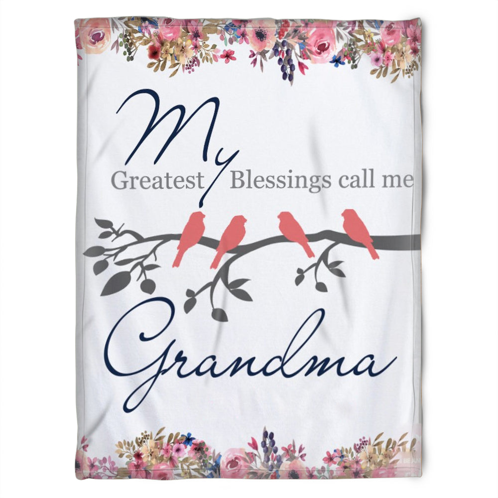 To My Grandma Call Me Grandma Cardinal Bird Fleece Blanket Gift For Grandparents Gift From Granddaughter Gift For Grandson Home Decor Bedding Couch Sofa Soft And Comfy Cozy